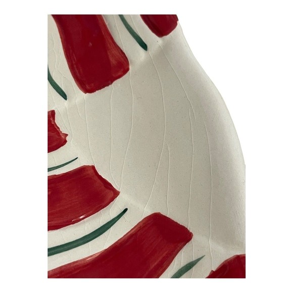 ND Exclusive Snowman Red Scarf Design Serving Plate Tray See Crazing READ - Picture 4 of 12